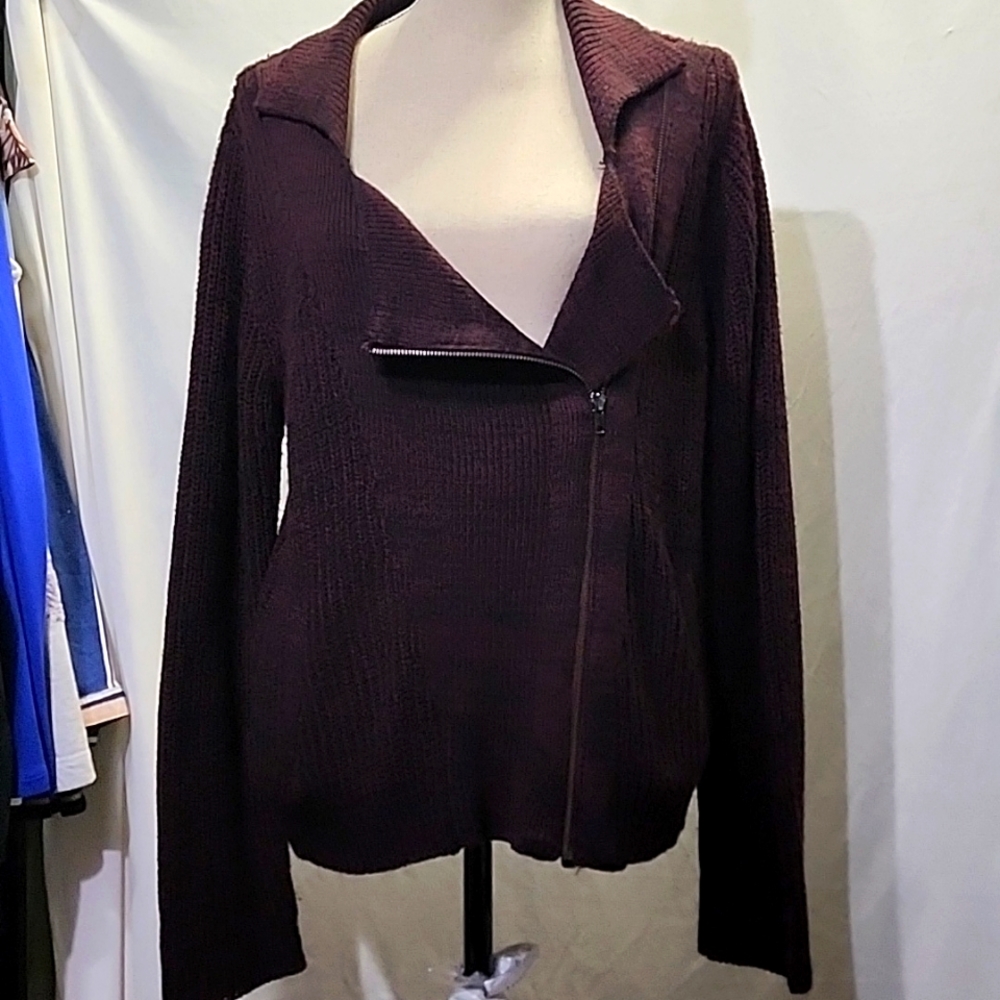 Women's Moto Style Crop Sweater Size XL